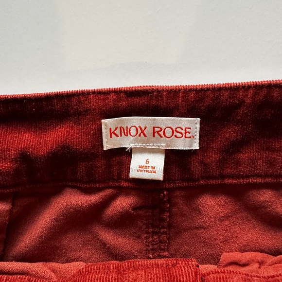 Women's High-Rise Wide Leg Corduroy Pants | Burnt Orange | Knox Rose | Size 6 - Picture 5 of 11